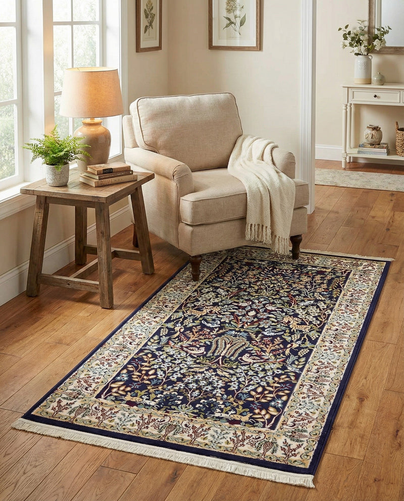 Persian Elegance Collection Area Rug -  Kerman (Navy Blue) Rectangle Navy Blue  lifestyle 14