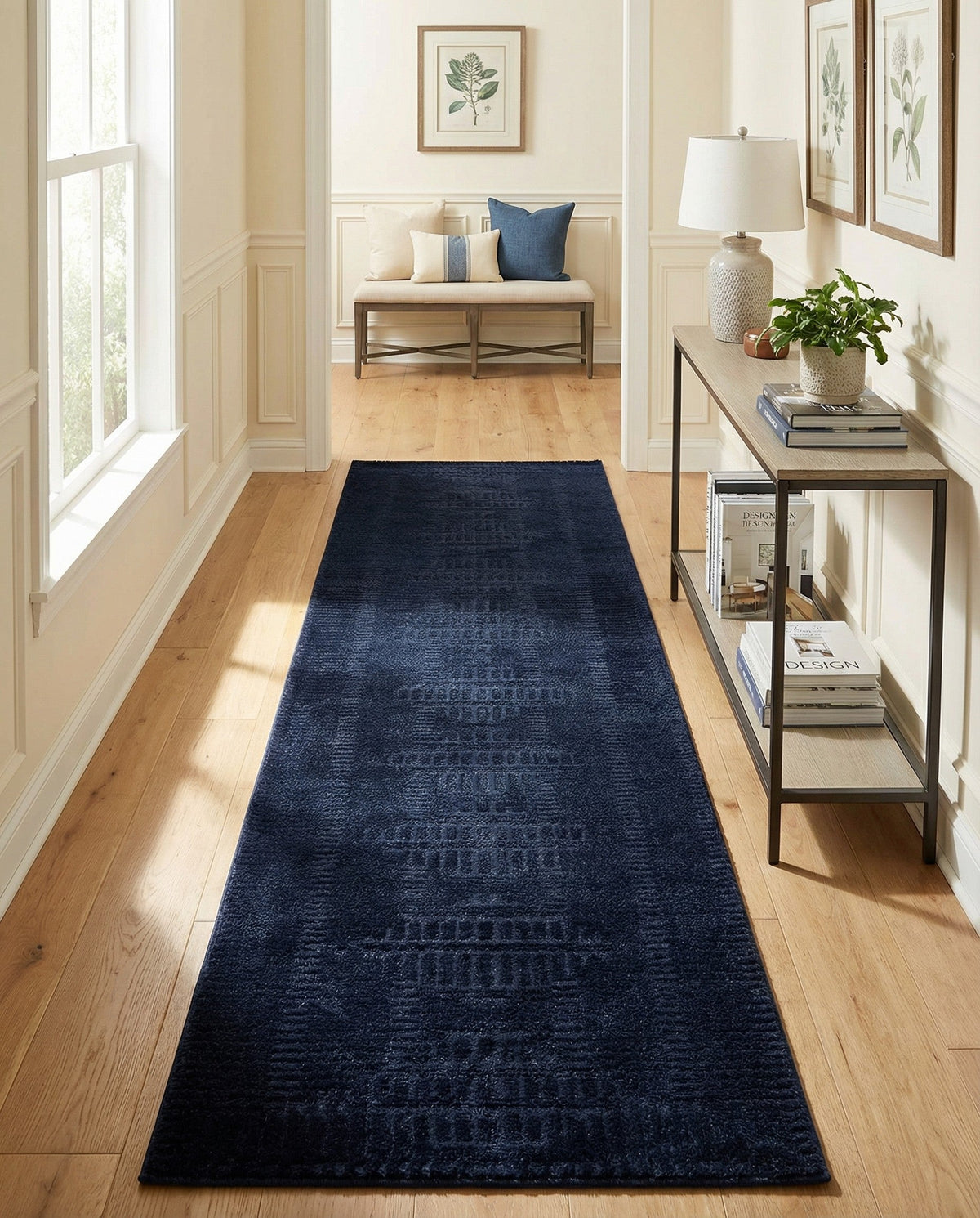 Haven Tapestry Collection Area Rug -  TranquilGlade Runner Inkwell Blue  lifestyle 52