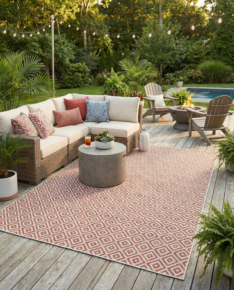 Urban Oasis Rugs Collection Area Rug -  Rooftop (Rust Red) Rectangle Rust Red  lifestyle 15