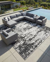 Urban Terrace Collection Area Rug -  Midtown Square Black and White  lifestyle 49