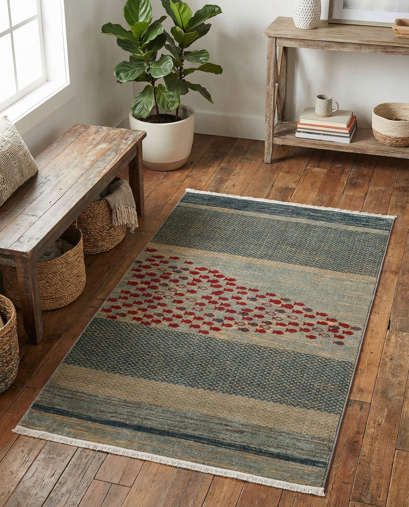 Zagros Oasis Collection Area Rug -  Kermanshah Rectangle Blue  lifestyle 18