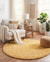 Alpine Plush Collection Area Rug -  Cortina (Sun Yellow) Round Sun Yellow  lifestyle 67