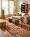 Persian Elegance Collection Area Rug - Isfahan Rectangle Red  lifestyle 4
