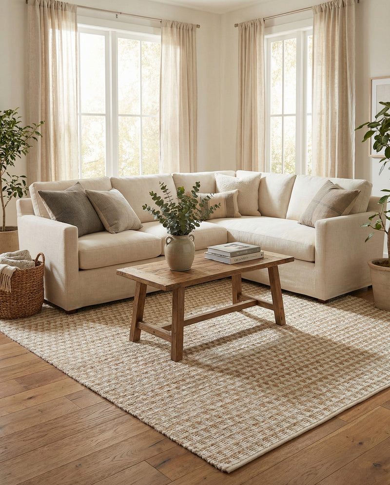 Osian Looms Collection Area Rug - Mumbai Rectangle White  lifestyle 24