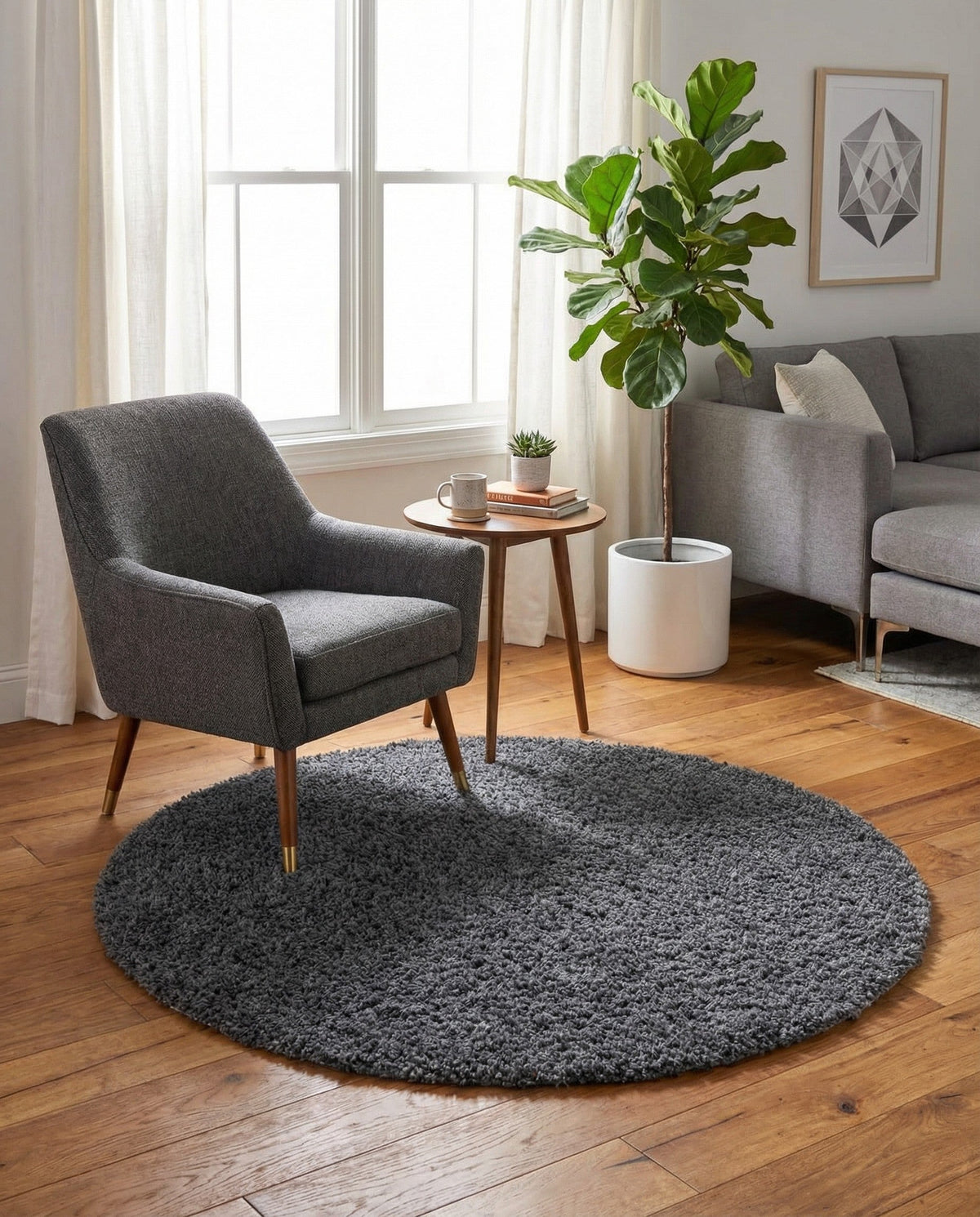 Alpine Plush Collection Area Rug -  Cortina (Peppercorn) Round Peppercorn  lifestyle 42