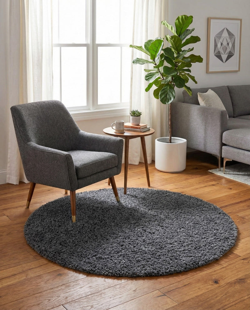 Alpine Plush Collection Area Rug -  Cortina (Peppercorn) Round Peppercorn  lifestyle 42