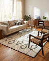 Monochrome Collection Area Rug -  Marble Rectangle Ivory White  lifestyle 29