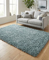 Eternal Plush Oasis Collection Area Rug -  Tranquility (Slate Blue) Rectangle Slate Blue  lifestyle 11
