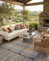Sustainable Grid Indoor-Outdoor Oasis Collection Area Rug - Savannah Rectangle Desert Gray  lifestyle 73