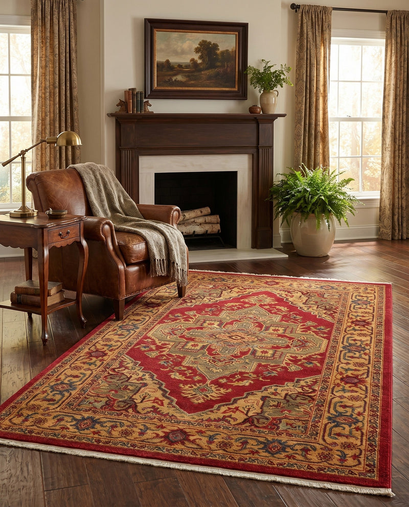 Persian Elegance Collection Area Rug -  Golestan Rectangle Red  lifestyle 22