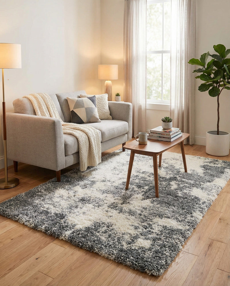 Cozy Haven Shag Collection Area Rug -  Tranquility (Smoke Gray) Rectangle Smoke Gray  lifestyle 5