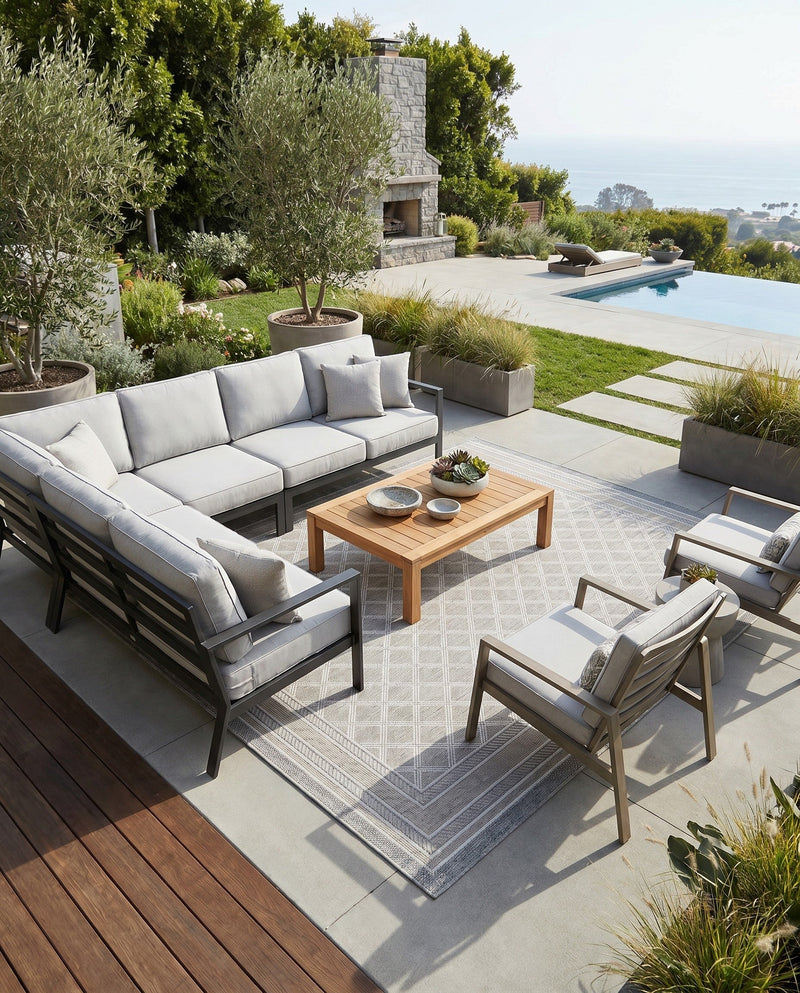 Savannah Pergola Collection Area Rug - Savannah Rectangle Gray  lifestyle 36