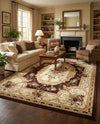 Versailles Elegance Collection Area Rug -  Louveciennes (Brown) Rectangle Brown  lifestyle 25