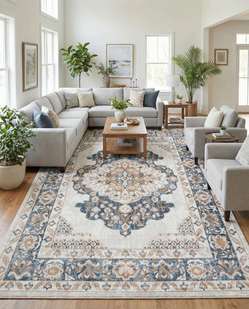 Cambridge Classics Collection Area Rug -  Magdalene (Cream) Rectangle Cream  lifestyle 8