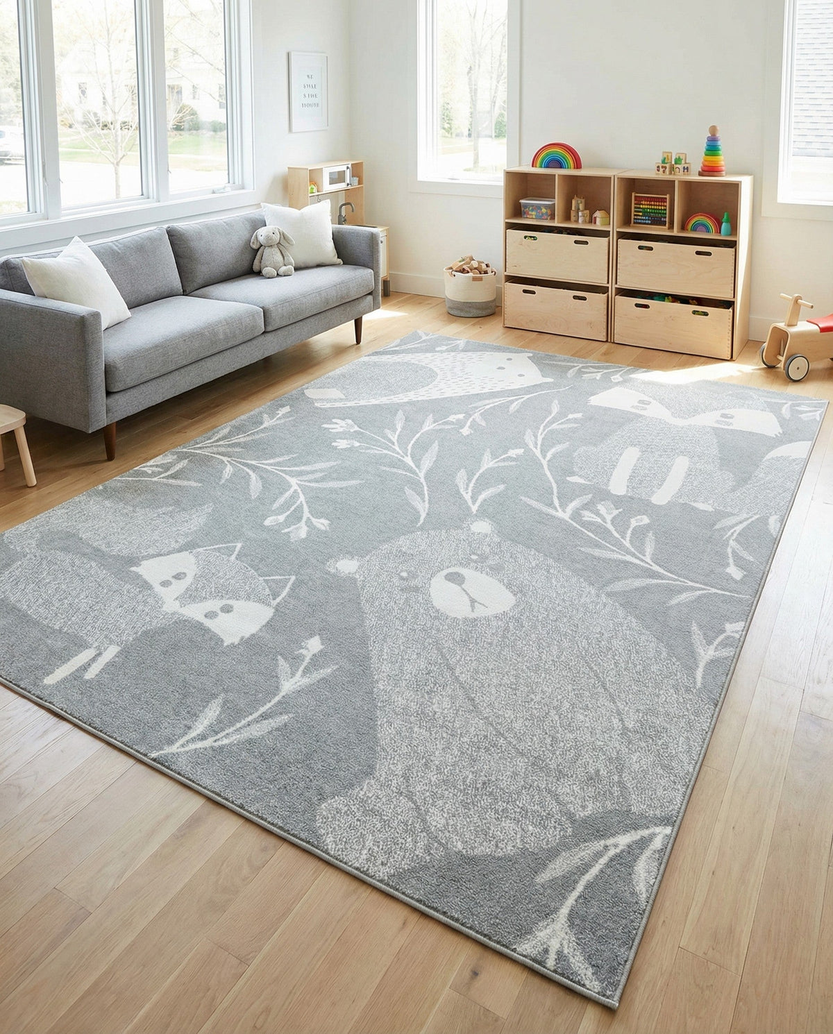 Wonder Tykes Collection Area Rug -  Quirky Rectangle Gray  lifestyle 42