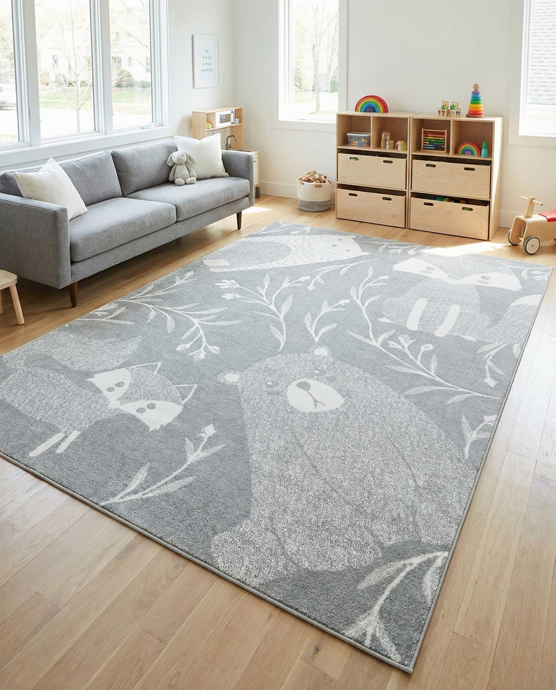 Wonder Tykes Collection Area Rug -  Quirky Rectangle Gray  lifestyle 42