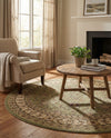Jaipur Elegance Collection Area Rug -  Nahargarh (Green) Round Green  lifestyle 37