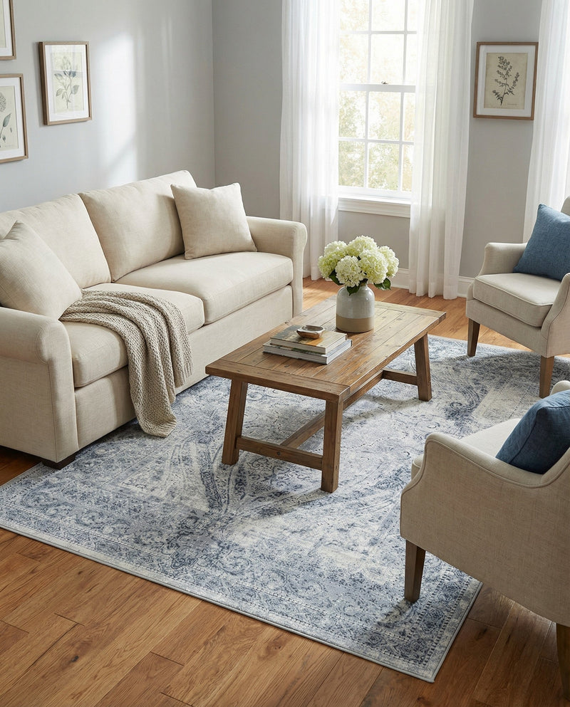 Coastal Manor Collection Area Rug -  Seagrove Rectangle Dark Blue  lifestyle 27