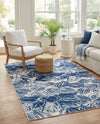 Meadow Breeze Collection Area Rug -  Bluebell Rectangle Navy Blue  lifestyle 25