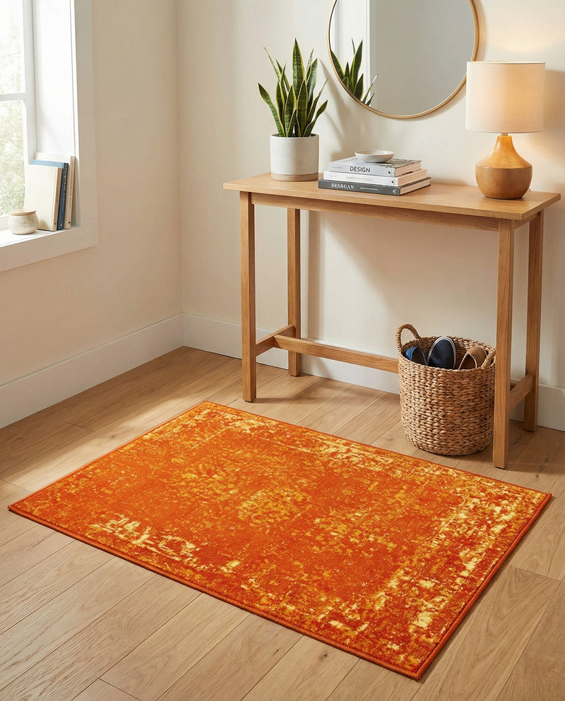 Riviera Elegance Collection Area Rug - Antibes (Orange) Rectangle Orange  lifestyle 29