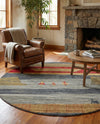 Zagros Oasis Collection Area Rug -  Lordegan Round Blue  lifestyle 44