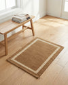 Savannah Borders Wool Collection Area Rug - Chatham Rectangle Latte Brown  lifestyle 59