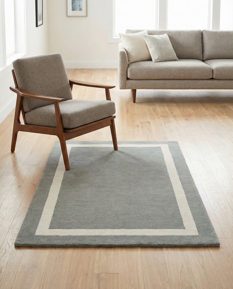 Savannah Borders Wool Collection Area Rug - Chatham Rectangle Earl Gray  lifestyle 56