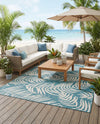 Seaside Blooms Collection Area Rug - Verdure (Light Aqua) Rectangle Light Aqua  lifestyle 25