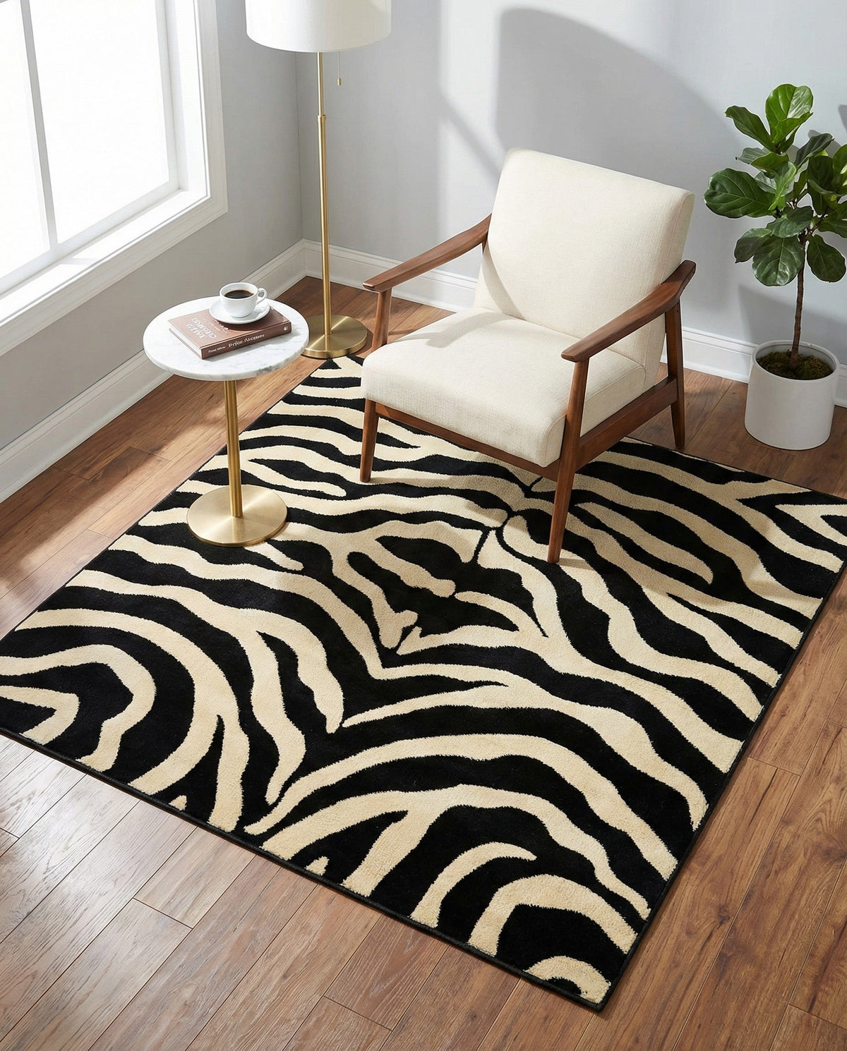 Savannah Sojourn Collection Area Rug -  Kilimanjaro Square Black  lifestyle 93