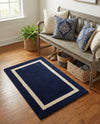 Savannah Borders Wool Collection Area Rug - Chatham Rectangle Cobalt Blue  lifestyle 44