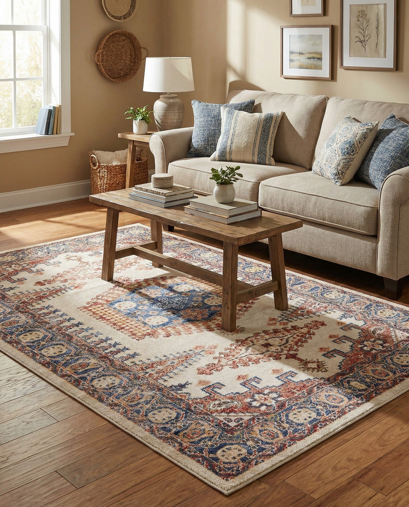 Eden Oasis Collection Area Rug -  Refuge (Cream) Rectangle Cream  lifestyle 20