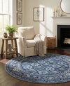 Horizon Collection Area Rug -  Aurora Round Blue  lifestyle 49