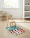 Wonder Tykes Collection Area Rug -  Zany Rectangle Red and Blue  lifestyle 4