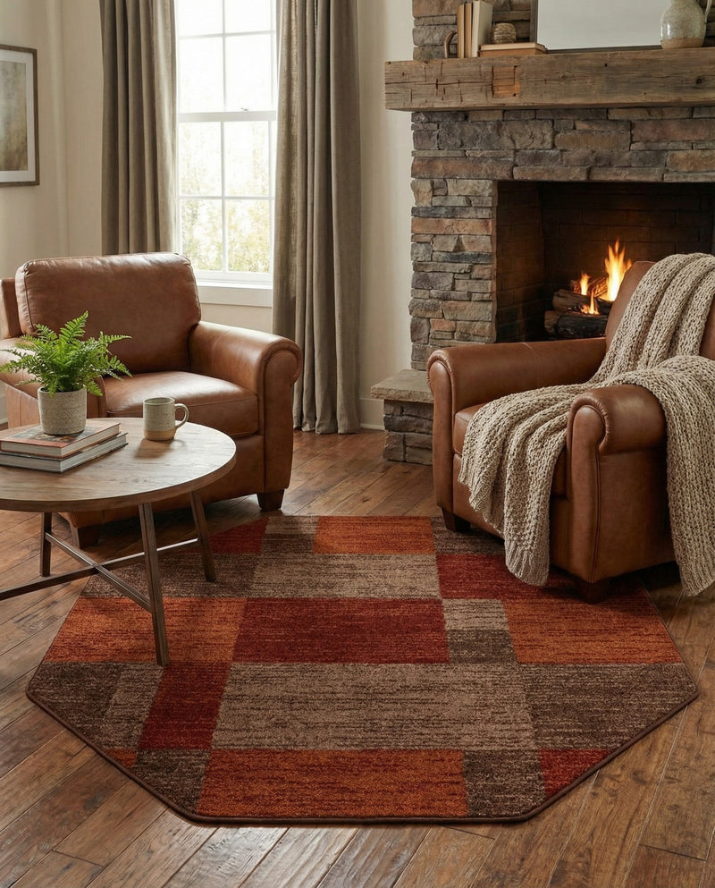 Autumn Meadow Collection Area Rug -  Sycamoreside (Multi) Octagon Multi  lifestyle 76