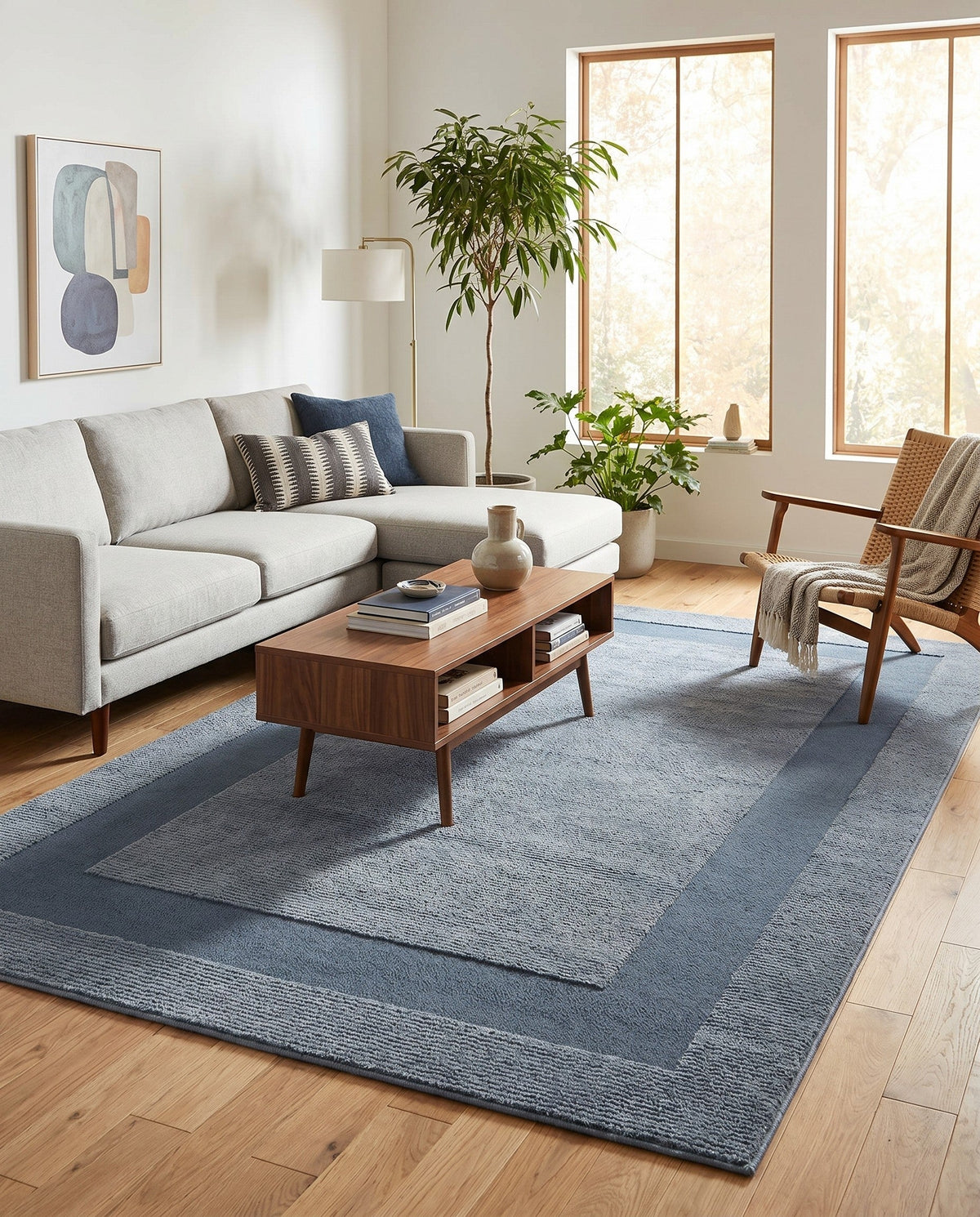 Haven Tapestry Collection Area Rug -  EmberHollow Rectangle Slate Blue  lifestyle 10