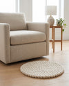 Woolen Sphere Collection Area Rug - Orbsburg (Ivory) Round Ivory  lifestyle 38