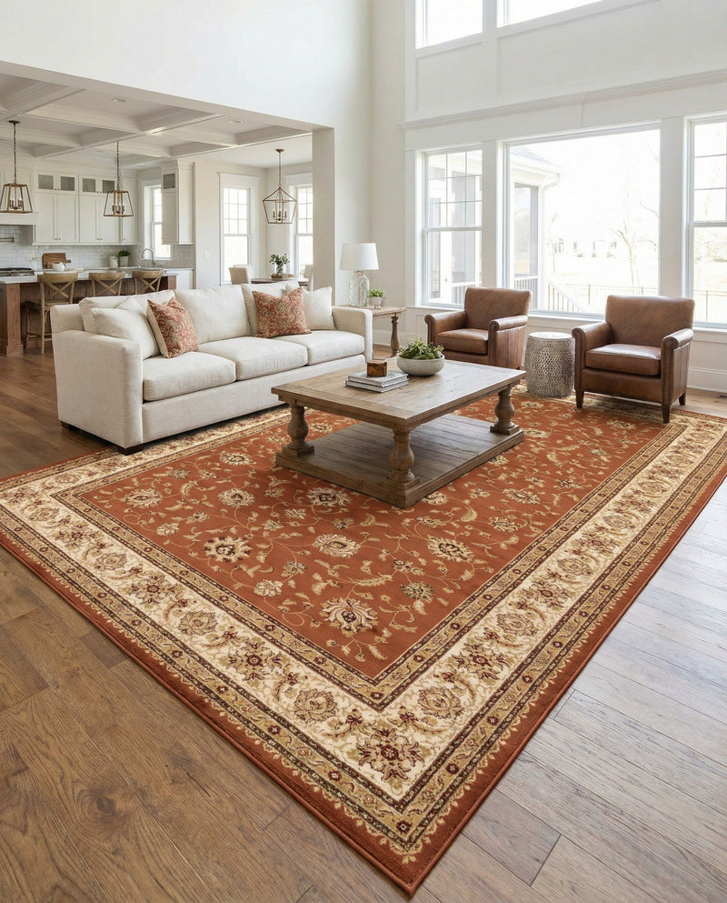 Jaipur Elegance Collection Area Rug -  Nahargarh (Brick Red Light Rose) Rectangle Brick Red Light Rose  lifestyle 10