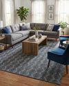 Geo Garden Lattice Collection Area Rug -  Casablanca Rectangle Harbor Blue  lifestyle 40