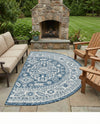 Tribal Terrace Treasures Collection Area Rug -  Incan Isle (Blue) Hearth Blue  lifestyle 53