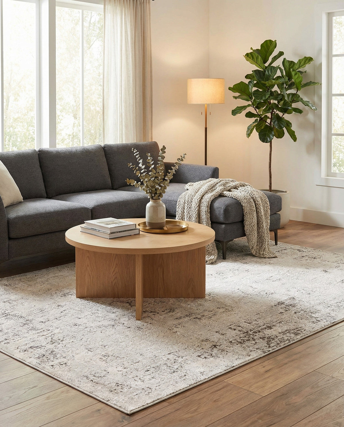 Aegean Elegance Collection Area Rug -  Paros Rectangle Gray  lifestyle 8
