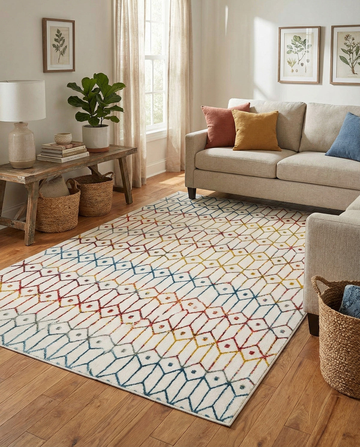 Garden Maze Retreat Collection Area Rug -  Mazeview Rectangle Multi  lifestyle 22