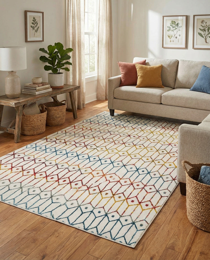 Garden Maze Retreat Collection Area Rug -  Mazeview Rectangle Multi  lifestyle 22