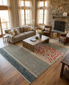 Zagros Oasis Collection Area Rug -  Kermanshah Rectangle Blue  lifestyle 12