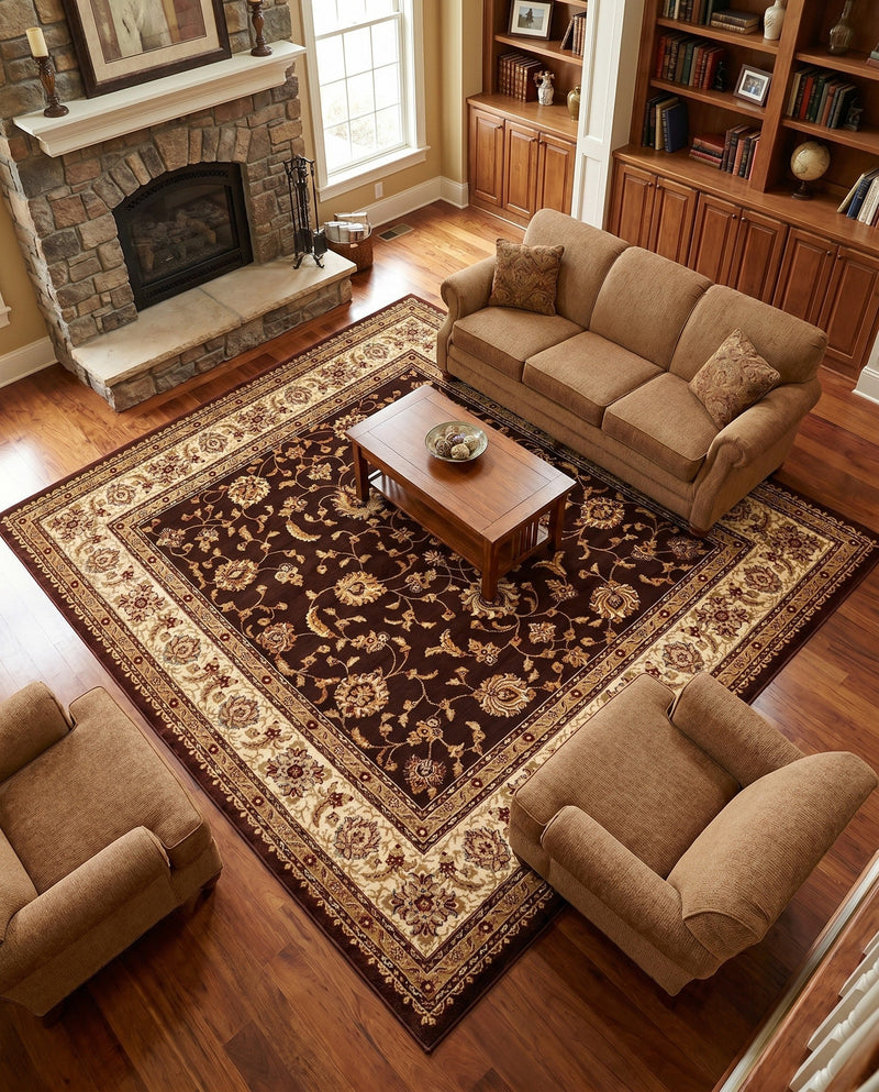 Jaipur Elegance Collection Area Rug -  Nahargarh (Brown) Square Brown  lifestyle 50
