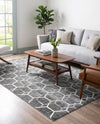 Garden Maze Retreat Collection Area Rug - Hedgegrove Rectangle Grey  lifestyle 17