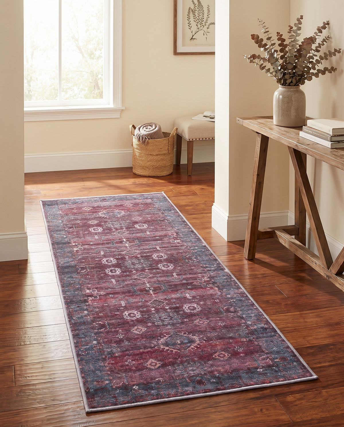 Zahara Oasis Collection Area Rug -  Ouarzazate Runner Antique Red  lifestyle 72