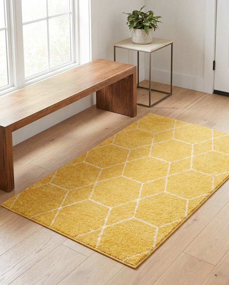 Trellis Mosaic Collection Area Rug - Arborville (Yellow) Rectangle Yellow  lifestyle 19
