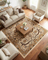 Tabriz Tapestry Collection Area Rug - Sahand (Ivory) Square Ivory  lifestyle 36