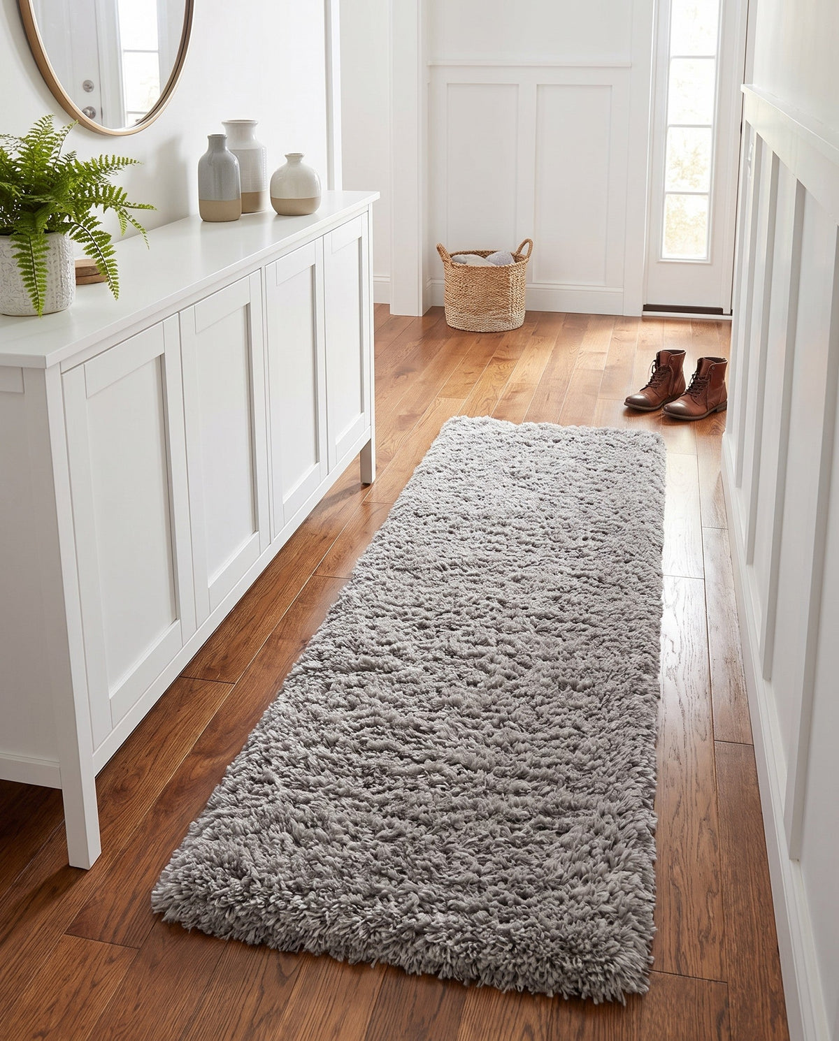 Eternal Plush Oasis Collection Area Rug -  Tranquility (Ash) Runner Ash Gray  lifestyle 73