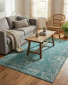 Riviera Elegance Collection Area Rug - Antibes (Turquoise) Rectangle Turquoise  lifestyle 32